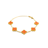 Gold Clover Bracelet (Orange)