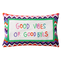 Good Vibes or Good Byes Needlepoint Pillow