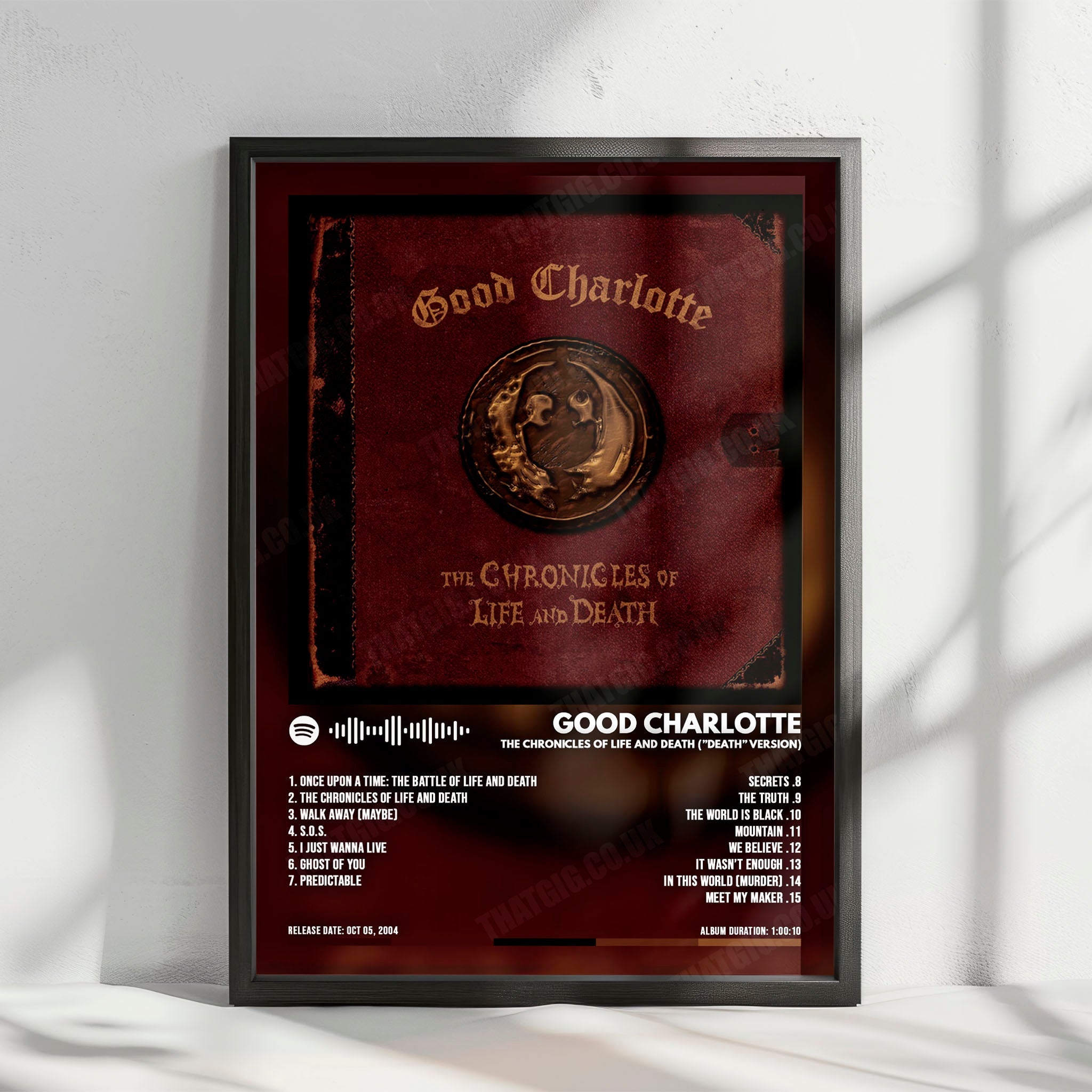 Good Charlotte "The Chronicles of Life and Death  " Album Cover Poster - with Complete Tracklist