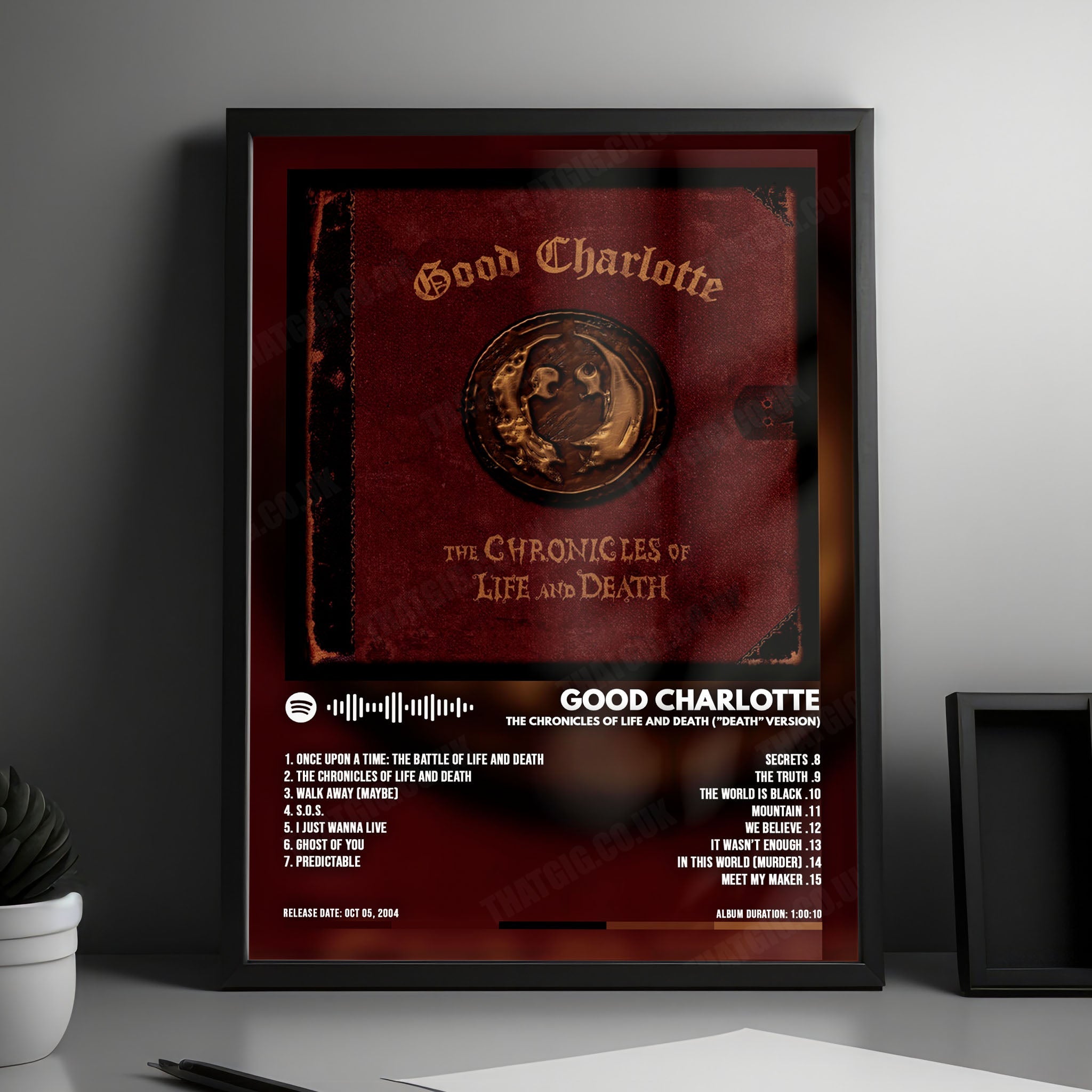 Good Charlotte "The Chronicles of Life and Death  " Album Cover Poster - with Complete Tracklist