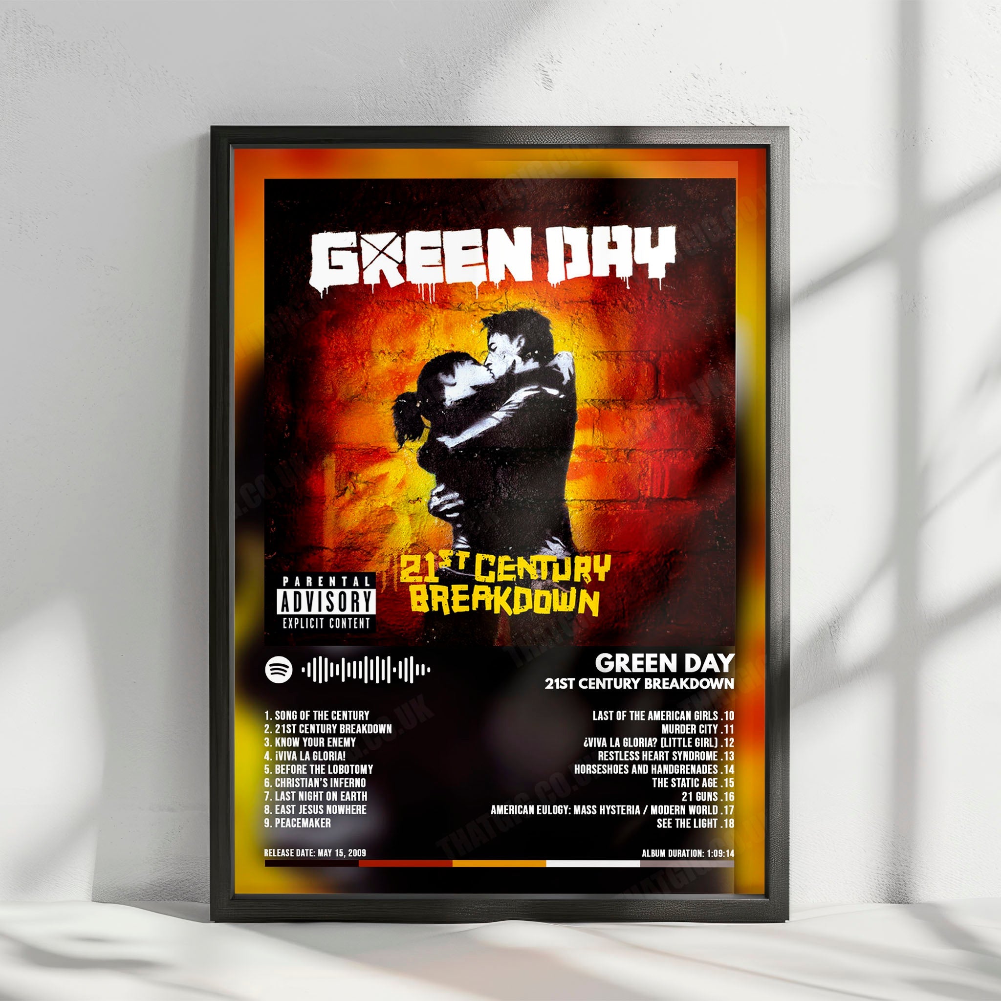 Green Day "21st Century Breakdown" Album Cover Poster - with Complete Tracklist