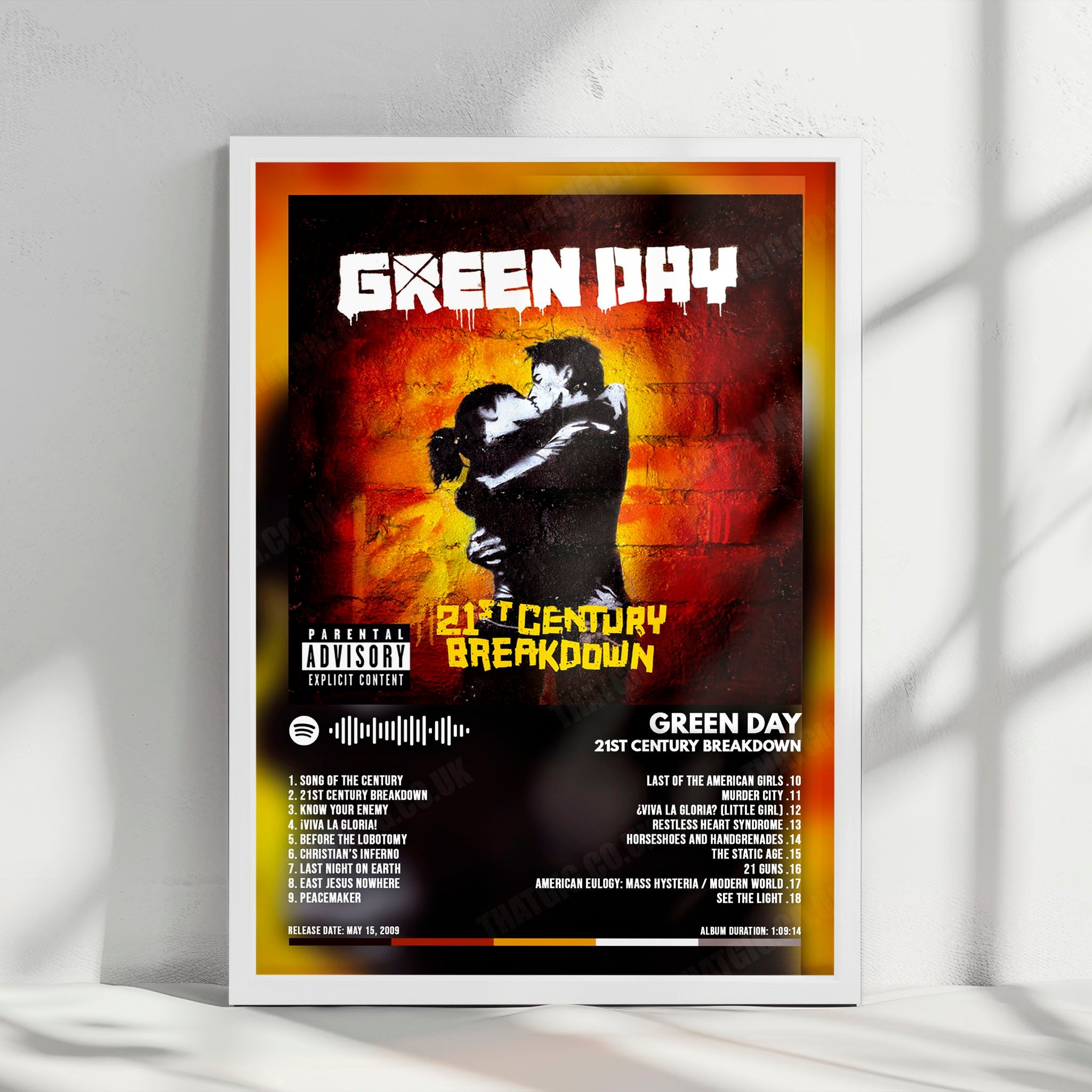 Green Day "21st Century Breakdown" Album Cover Poster - with Complete Tracklist