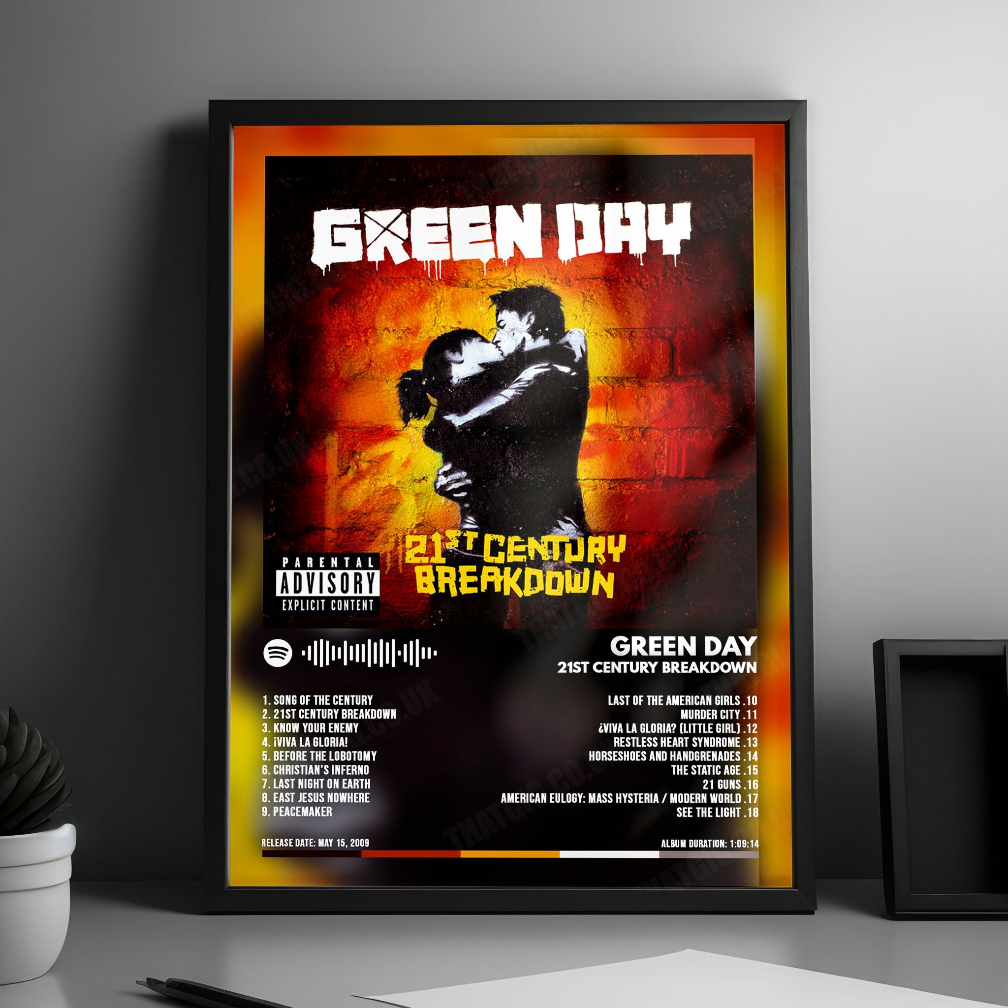 Green Day "21st Century Breakdown" Album Cover Poster - with Complete Tracklist