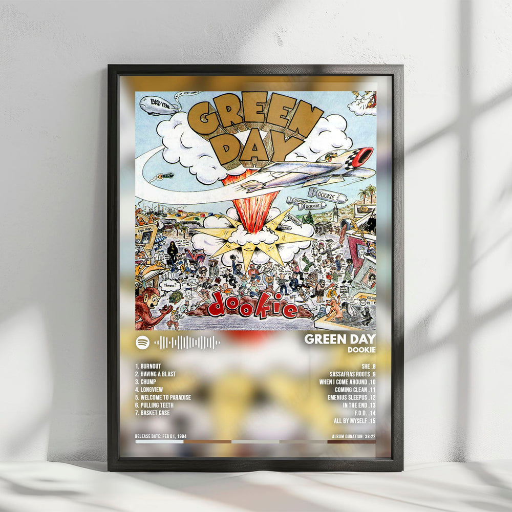 Green Day "Dookie" Album Cover Poster - with Complete Tracklist