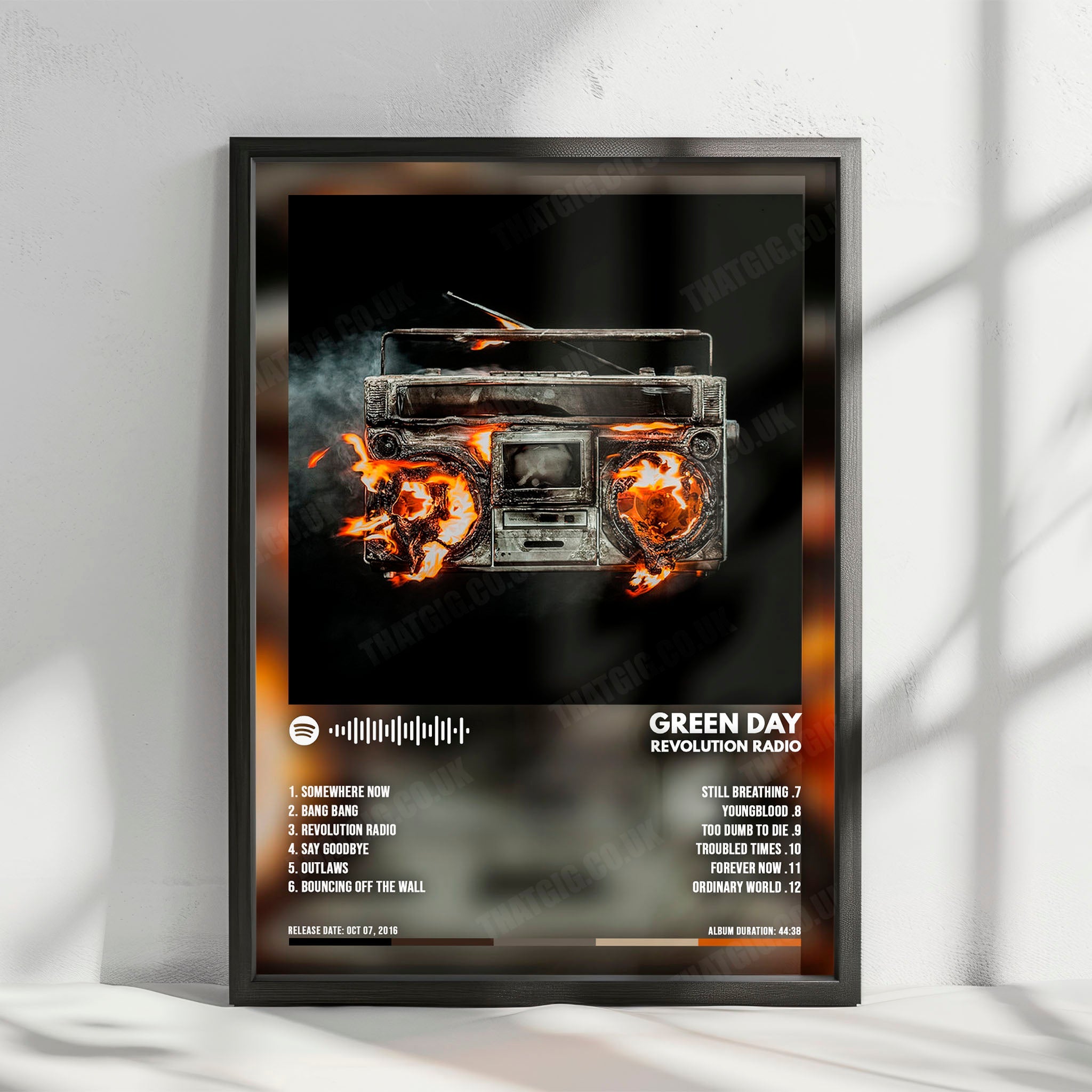 Green Day "Revolution Radio" Album Cover Poster - with Complete Tracklist