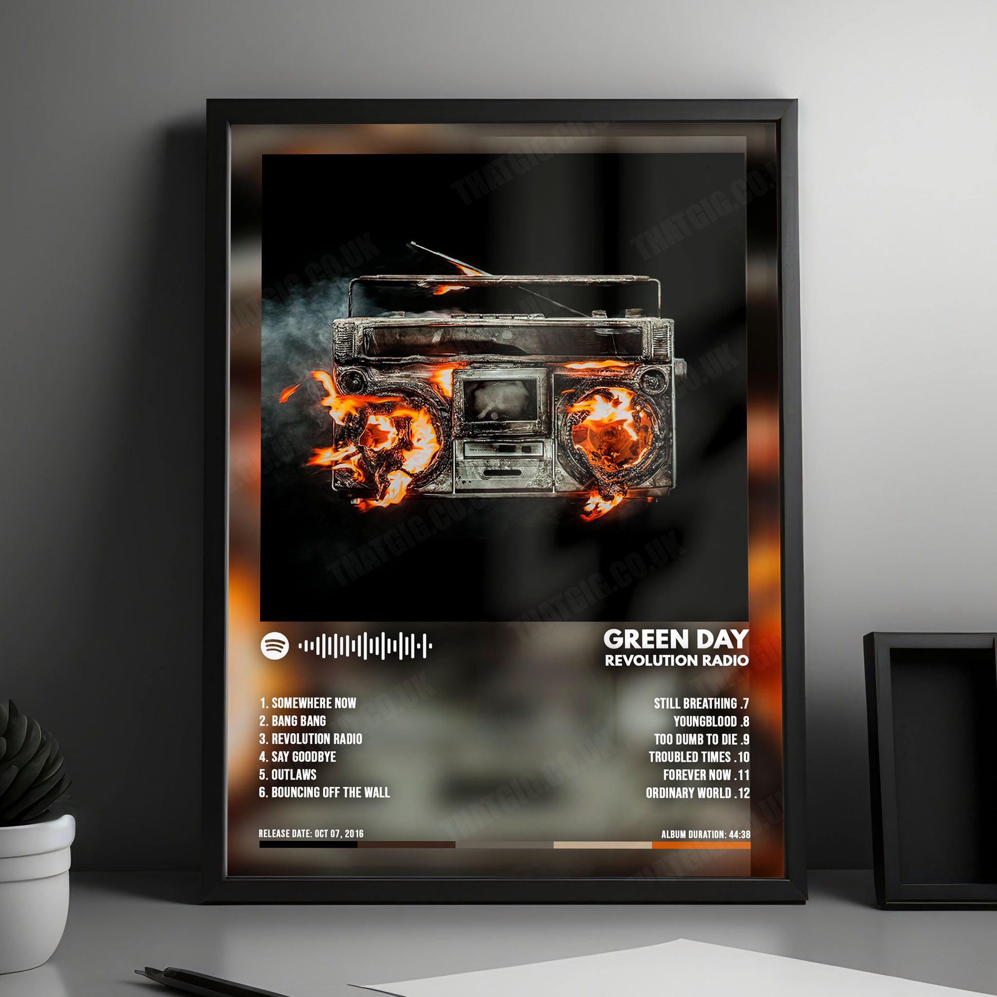 Green Day "Revolution Radio" Album Cover Poster - with Complete Tracklist