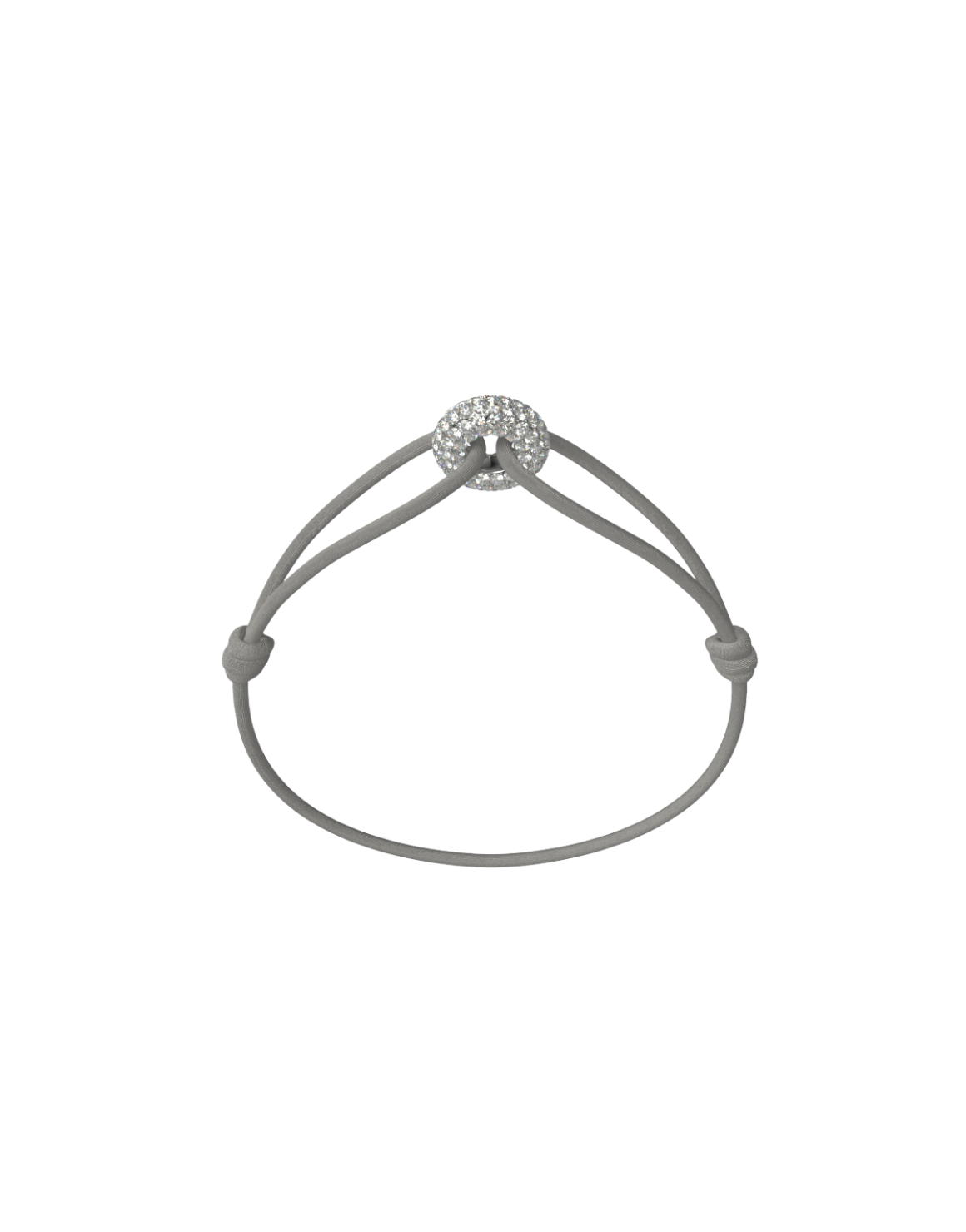 Mini Silver Soho Pavé Cord Bracelet
