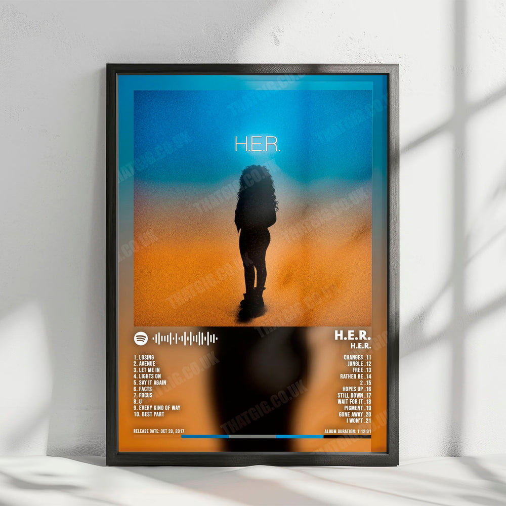 H.E.R. "H.E.R." Album Cover Poster - with Complete Tracklist