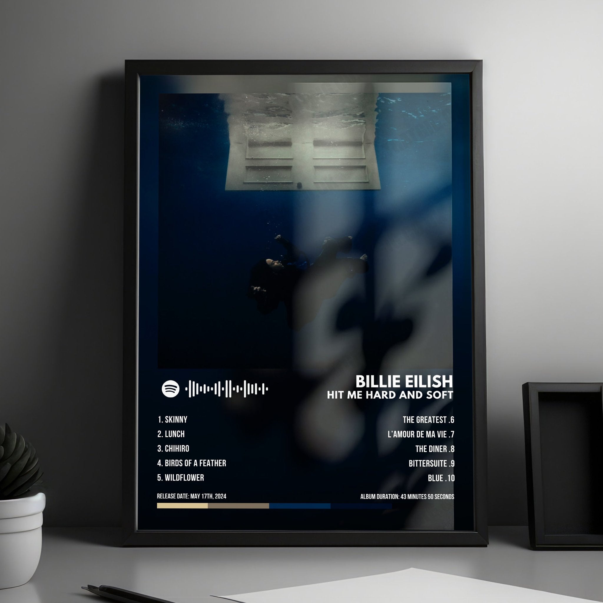 Billie Eilish Hit Me Hard And Soft Album Cover Poster with Complete Tracklist