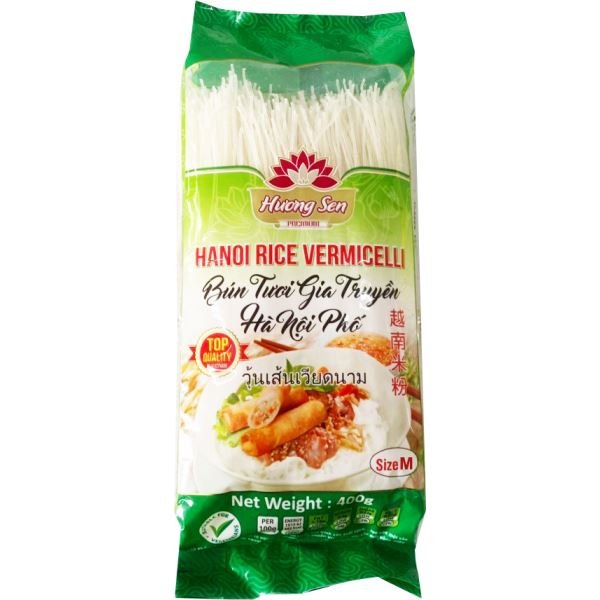 HUONG SEN Hanoi Rice Vermicelli Bun Tuoi Gia Truyen Ha Noi Pho (M) 400g