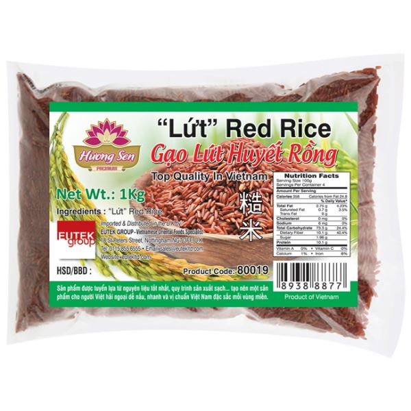 HUONG SEN Lut Red Rice Gao Lut Huyet Rong 1kg