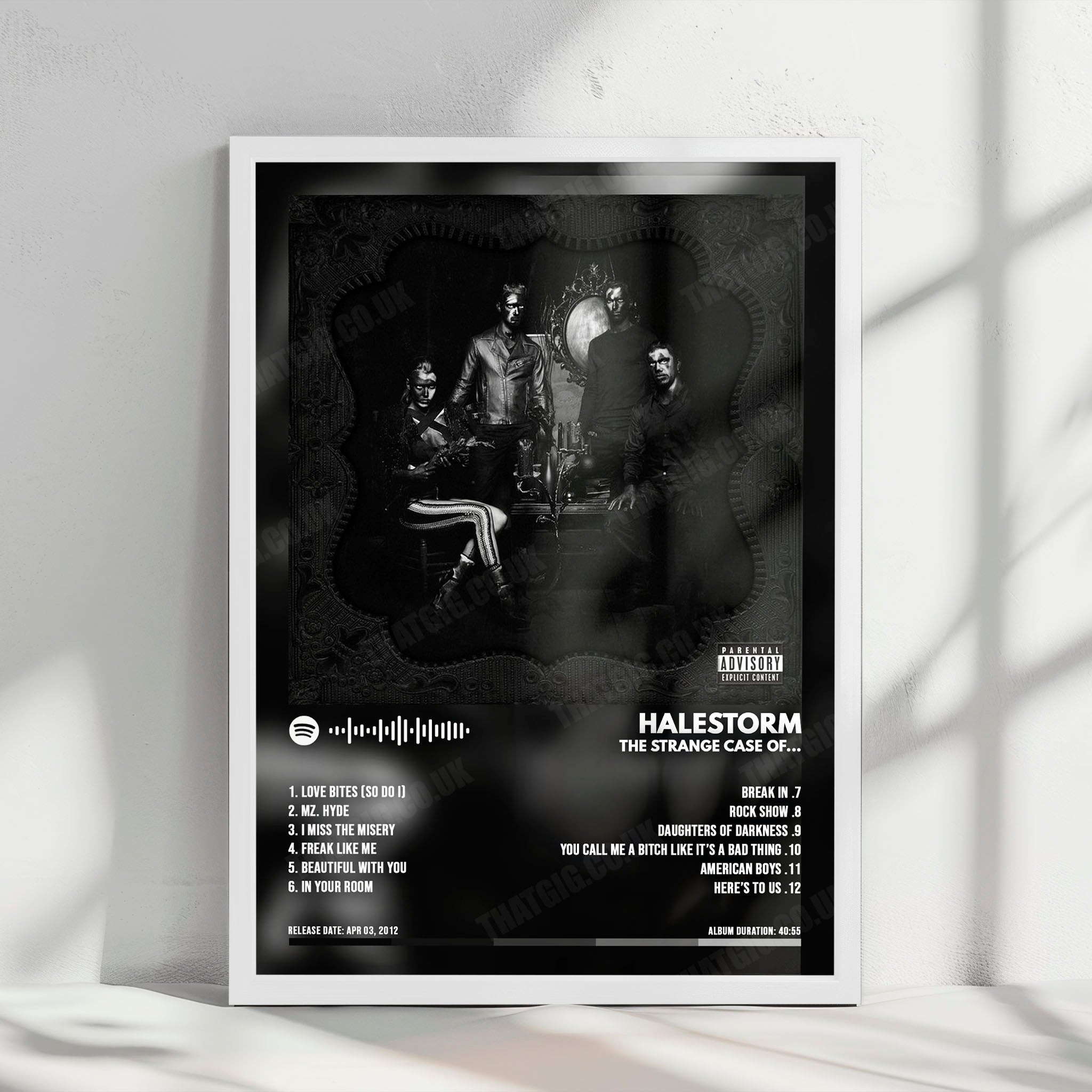 Halestorm "The Strange Case Of...  " Album Cover Poster - with Complete Tracklist