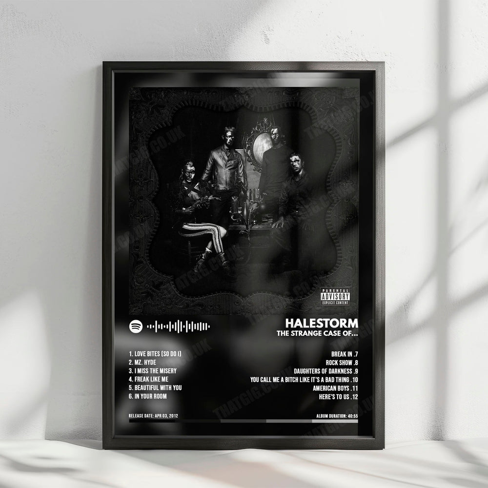 Halestorm "The Strange Case Of...  " Album Cover Poster - with Complete Tracklist