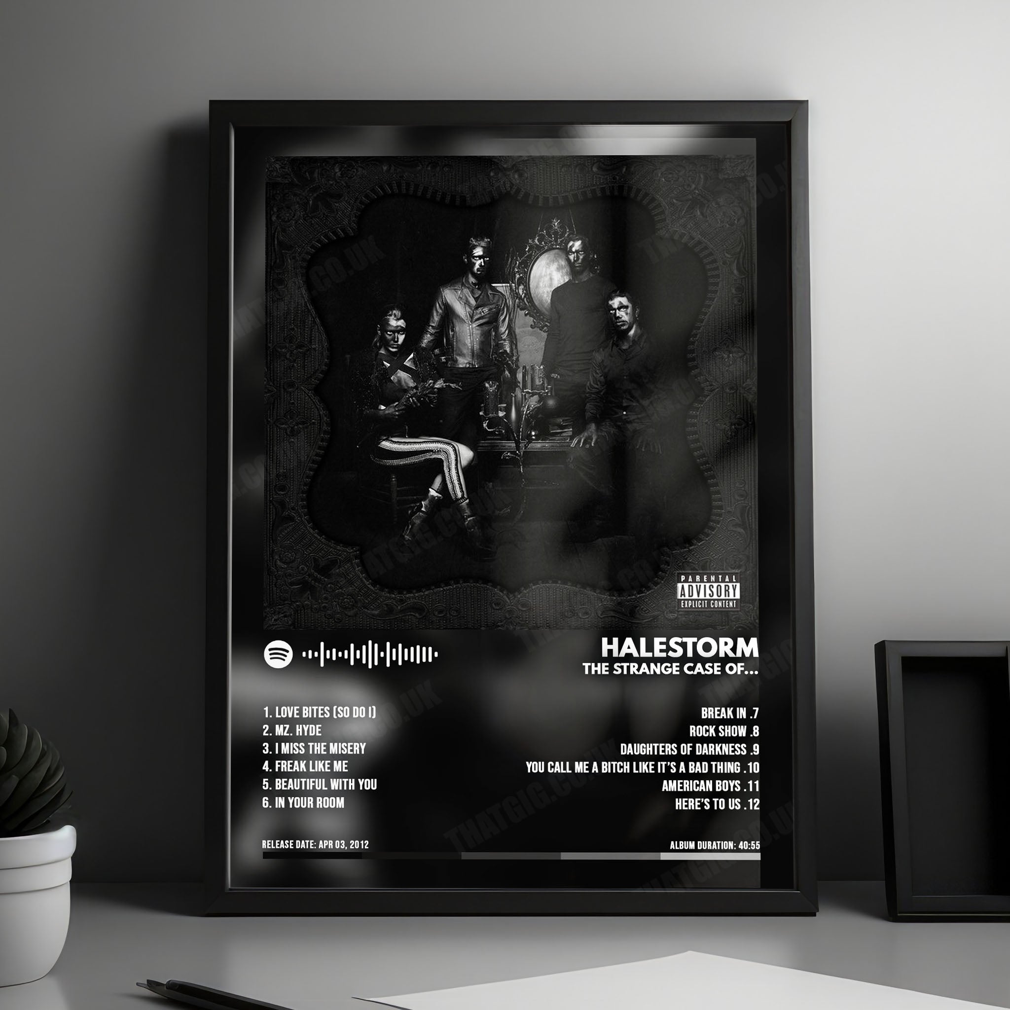 Halestorm "The Strange Case Of...  " Album Cover Poster - with Complete Tracklist