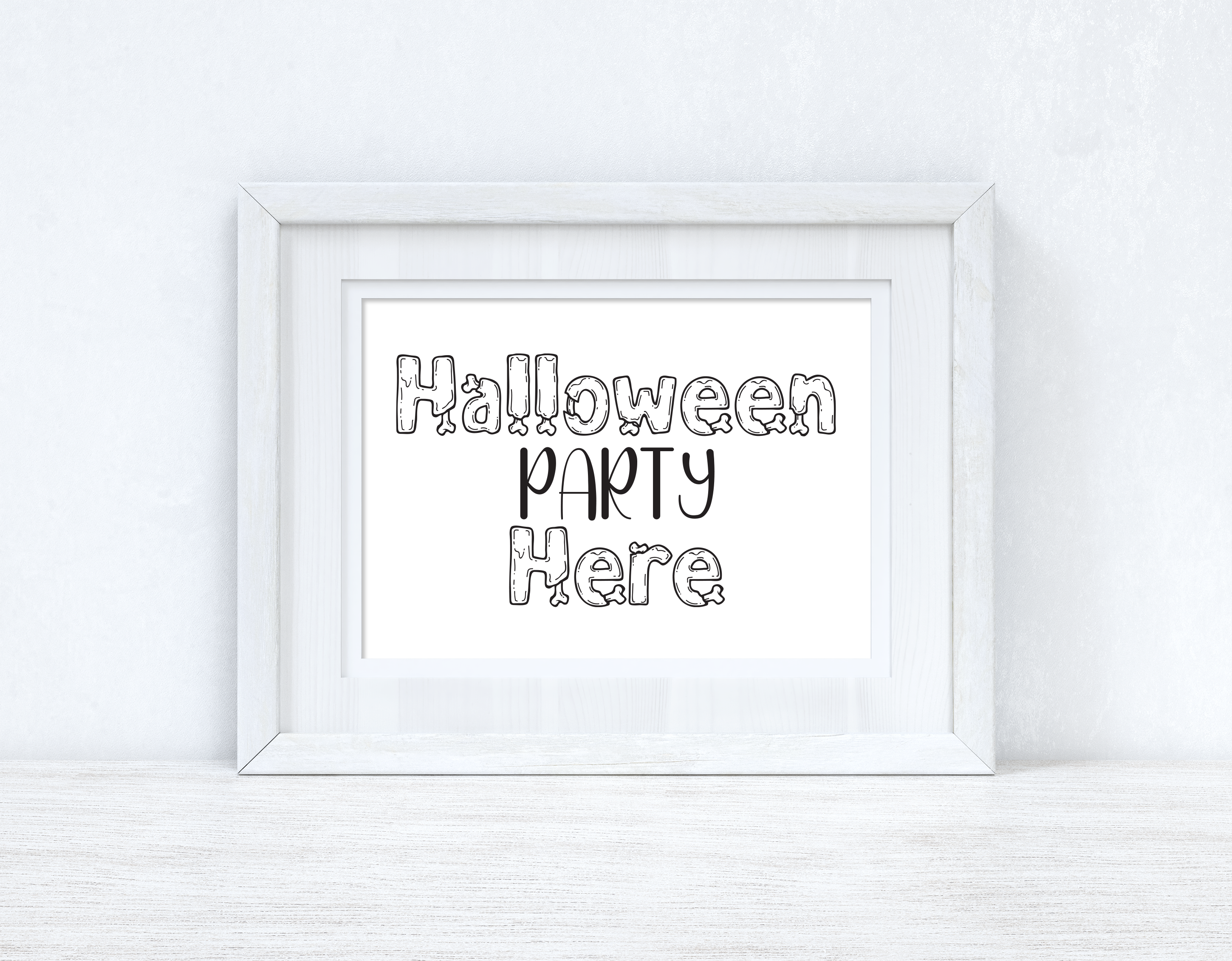 Halloween Party Here Landscape Autumn Seasonal Wall Home Decor Print