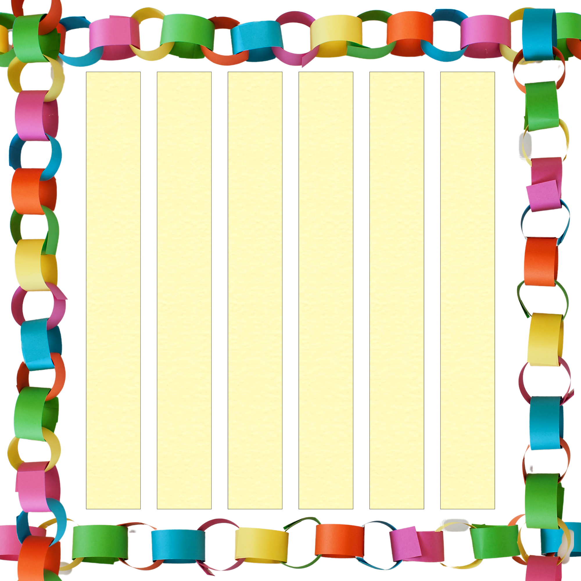 Hammered Cream Paper Chain Card Strips. 5 Meter / 16 Feet Long. Wedding Party Decor