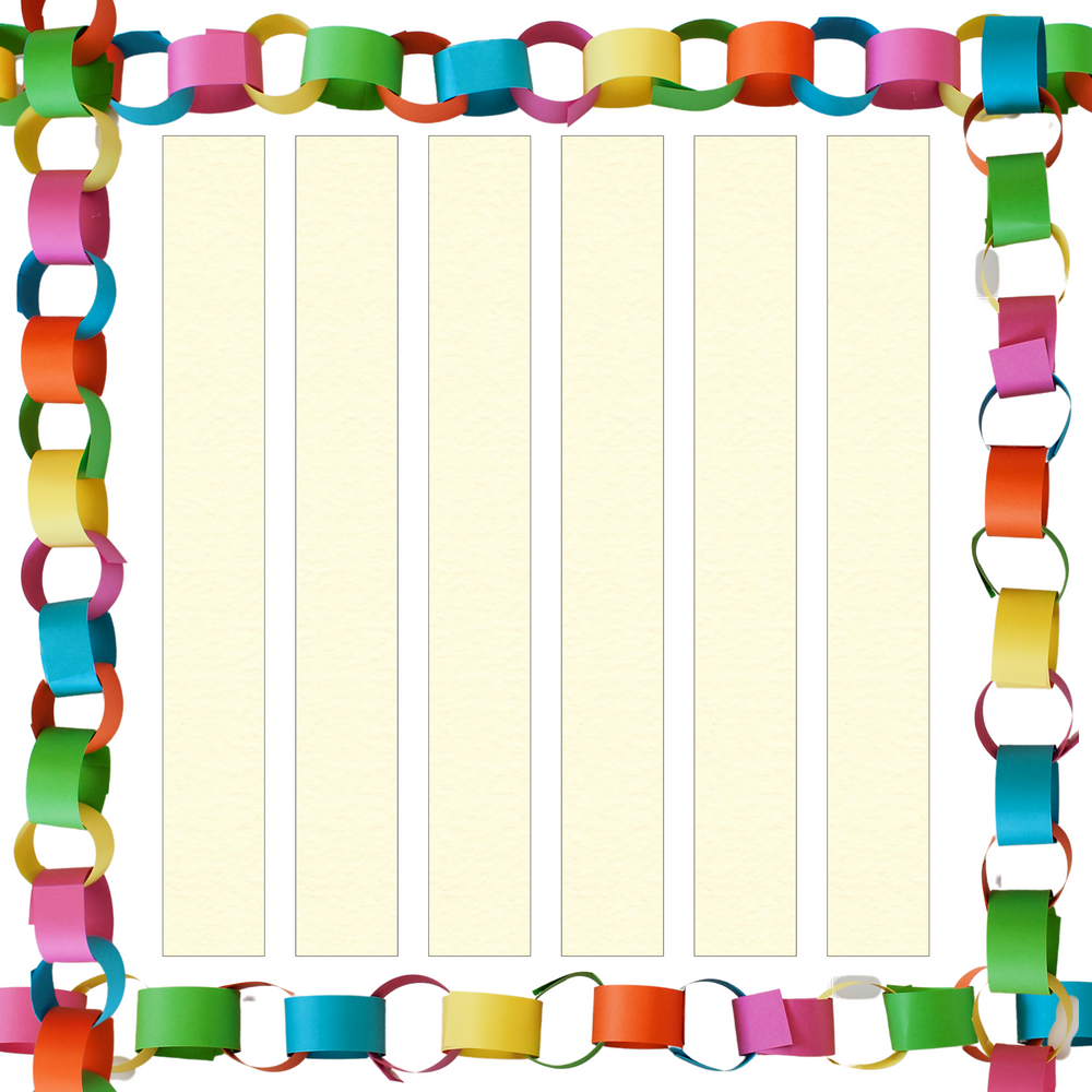 Hammered Ivory Paper Chain Card Strips. 5 Meter / 16 Feet Long. Wedding Party Decor