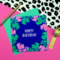 Pastel Leaves Birthday Card
