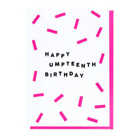Vibrant Neon Pink Happy Umpteenth Birthday Card