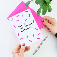 Vibrant Neon Pink Happy Umpteenth Birthday Card