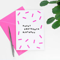 Vibrant Neon Pink Happy Umpteenth Birthday Card