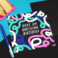 Have An Awesome Birthday Card – Vibrant 1980s Design