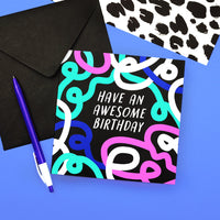 Have An Awesome Birthday Card – Vibrant 1980s Design