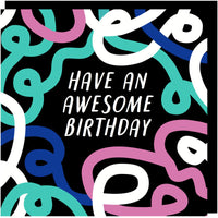 Have An Awesome Birthday Card – Vibrant 1980s Design