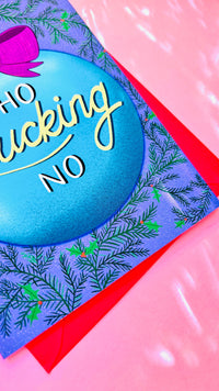 Ho f**ucking No Illustrated sweary Christmas card