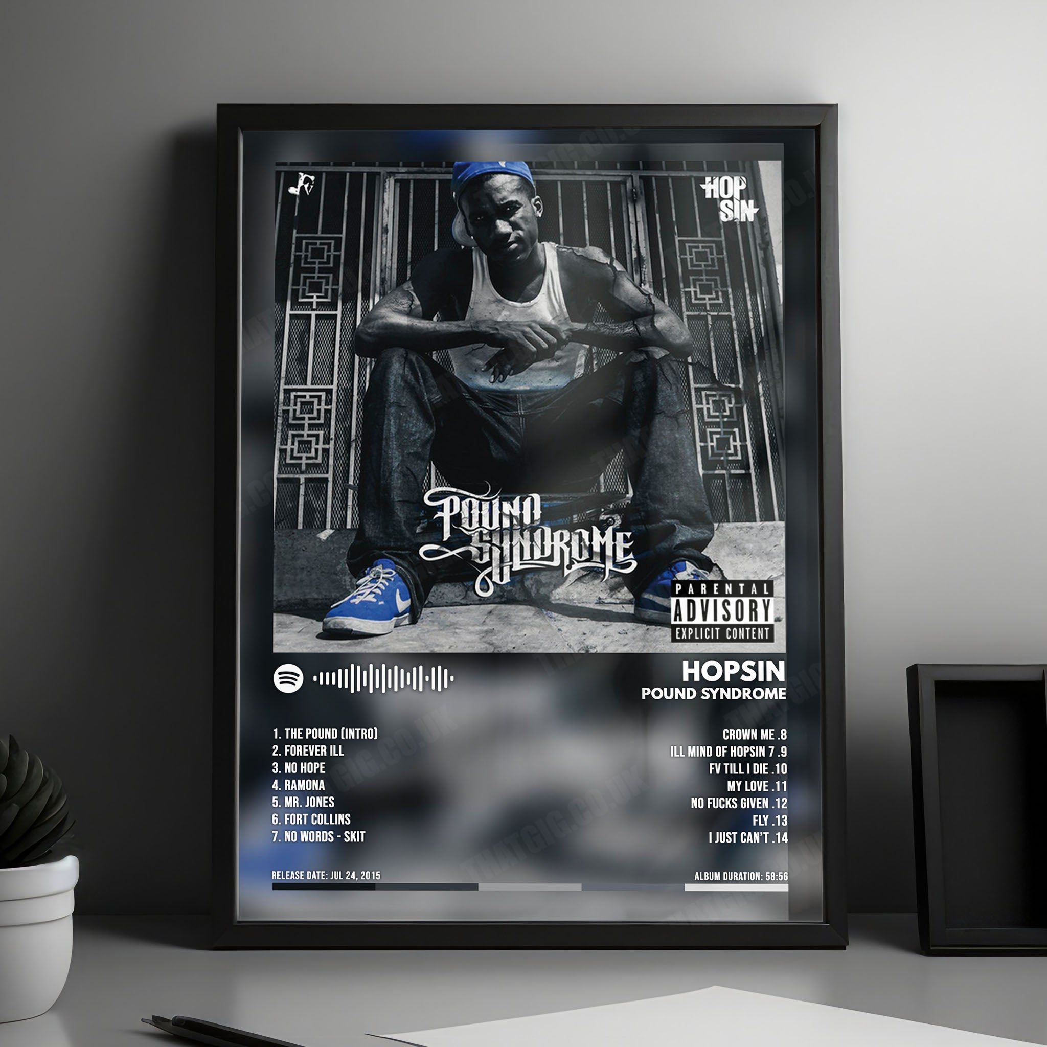 Hopsin "Pound Syndrome" Album Cover Poster - with Complete Tracklist