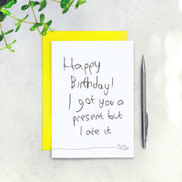 I Ate Your Present Dog Birthday Card