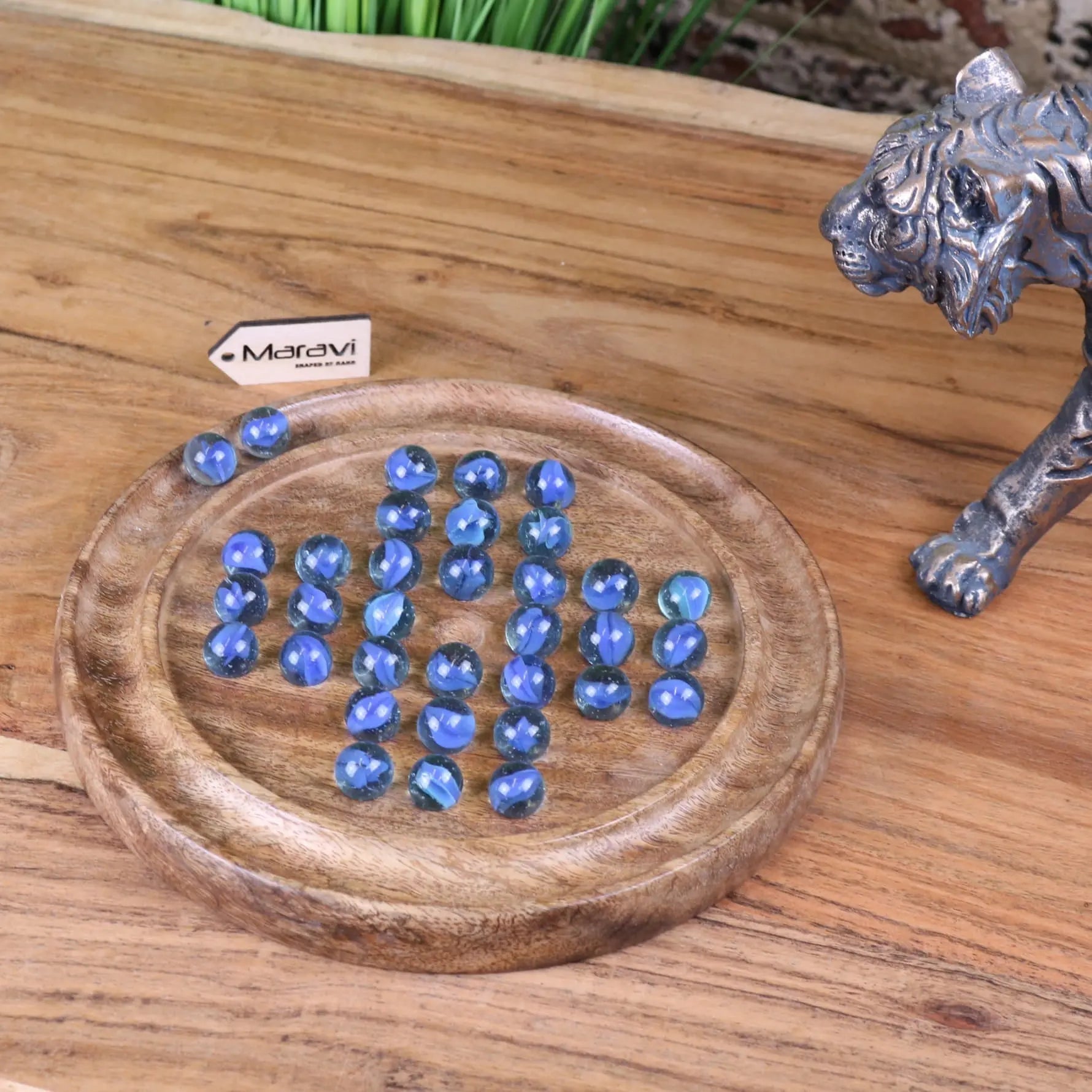 Moksha Deluxe Wooden Solitaire Board Game Set