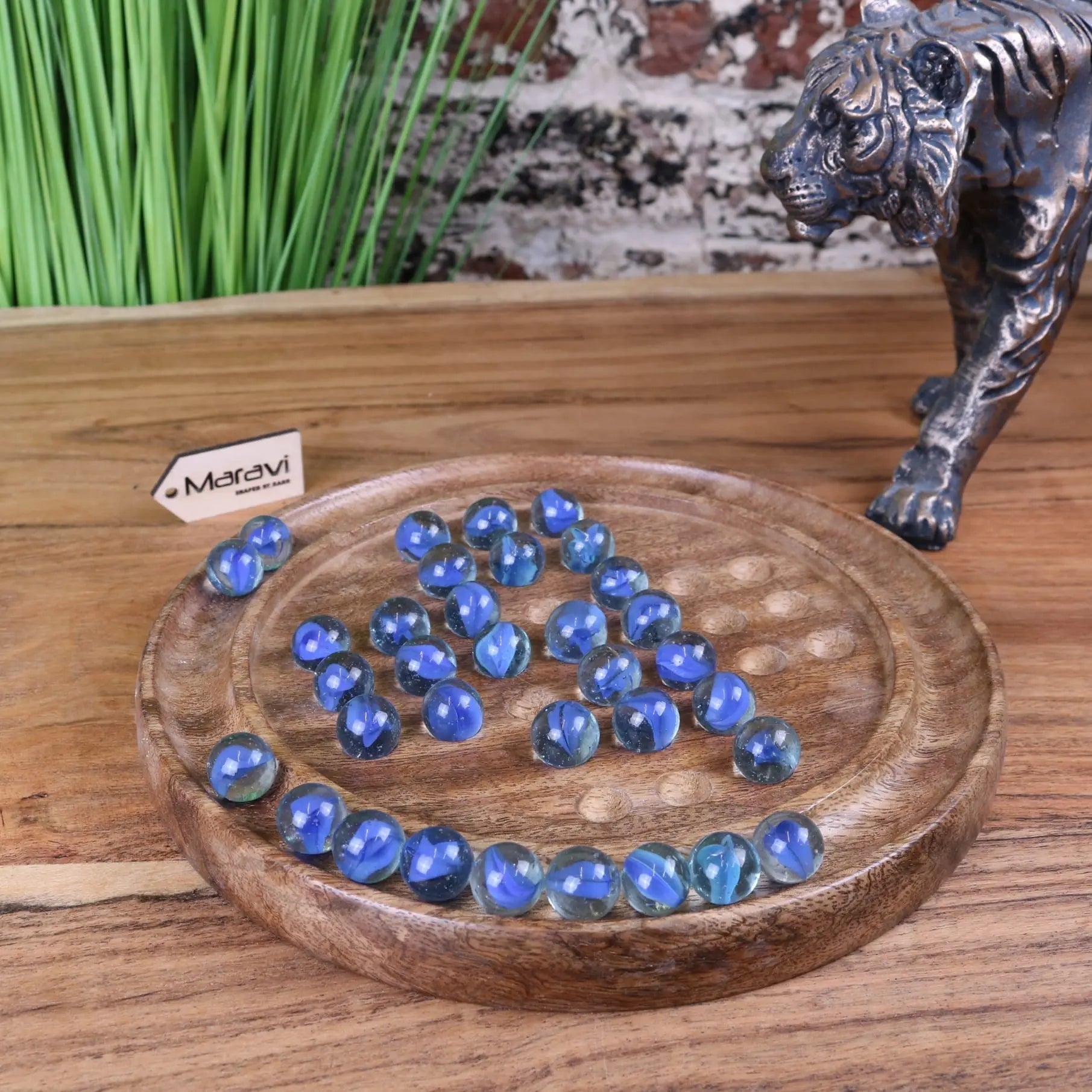 Moksha Deluxe Wooden Solitaire Board Game Set