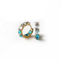 Arabella Aqua Jewel Hoop Earrings