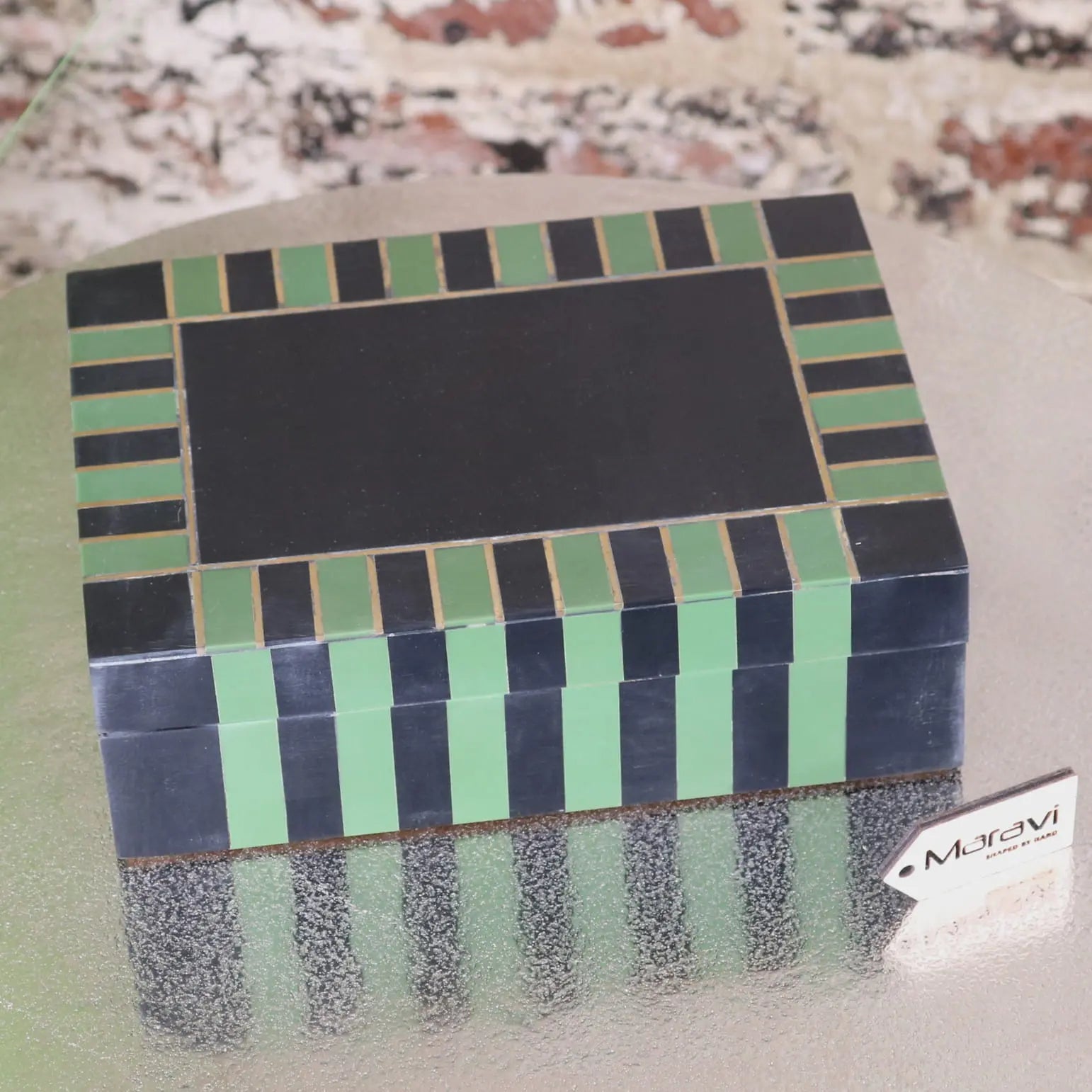 Panna Luxe Resin Jewellery Box in Blue and Green