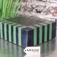 Panna Luxe Resin Jewellery Box in Blue and Green