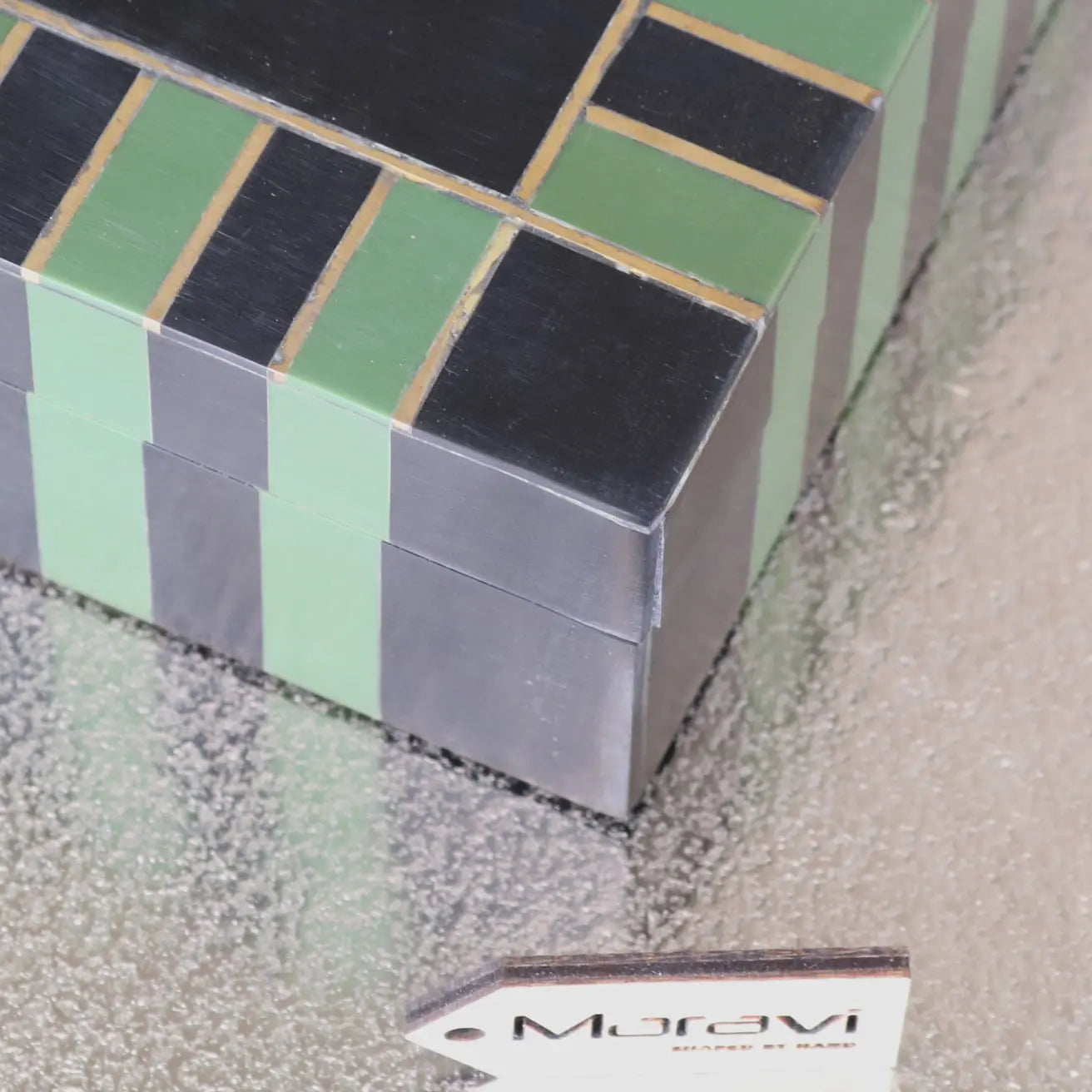 Panna Luxe Resin Jewellery Box in Blue and Green