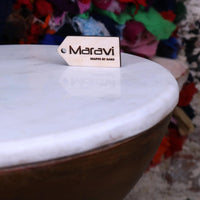 Mandawa Mango Wood and Marble Side Table