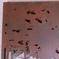 Bandipur Forest Silhouette Metal Wall Art for Outdoor Serenity