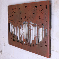 Bandipur Forest Silhouette Metal Wall Art for Outdoor Serenity