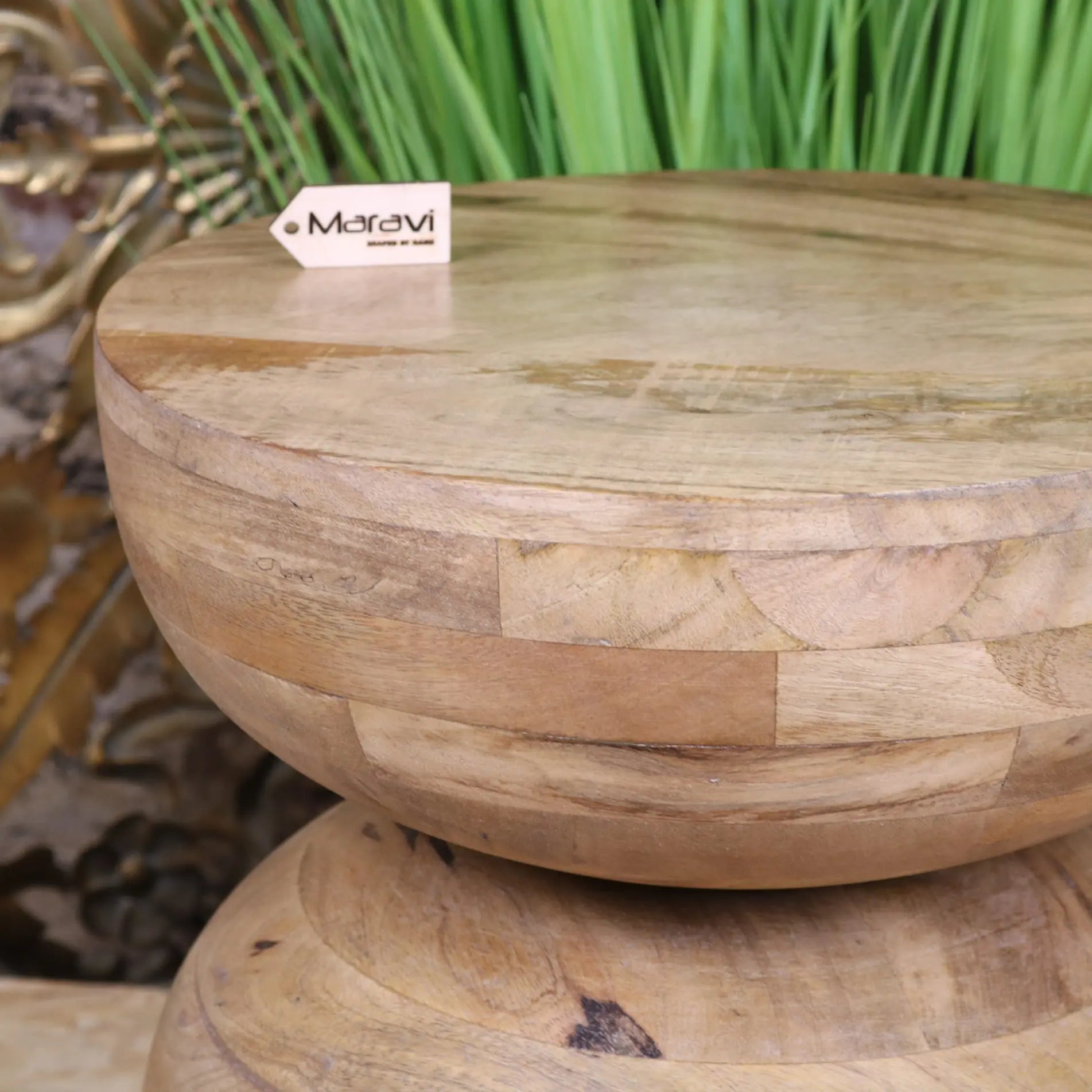 Narmada Swirl Mango Wood Side Table