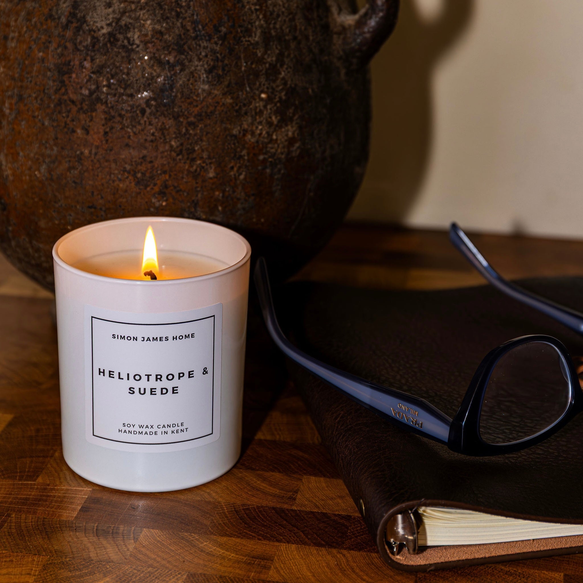 Heliotrope & Suede Handmade Soy Wax Candle