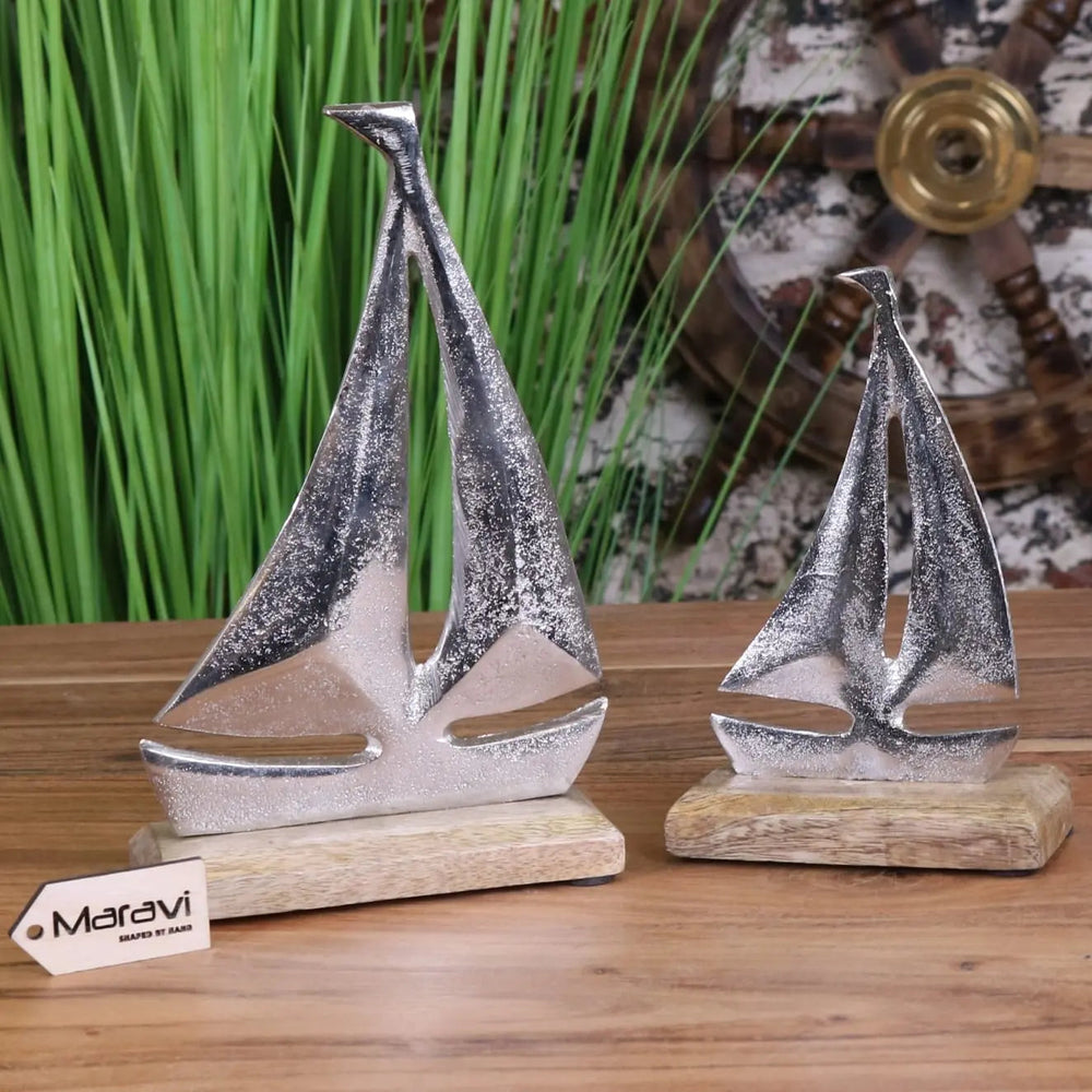 Mandvi Handcrafted Sailing Boat Ornament Model in Sustainable Mango Wood