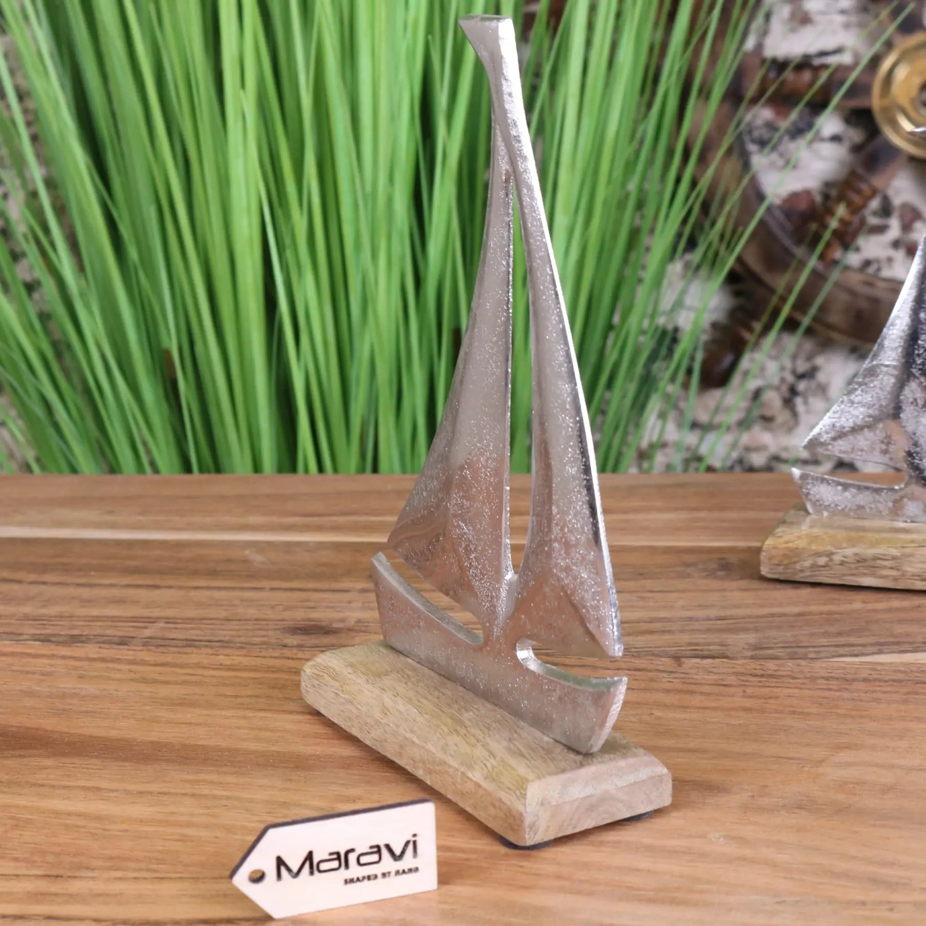 Mandvi Handcrafted Sailing Boat Ornament Model in Sustainable Mango Wood