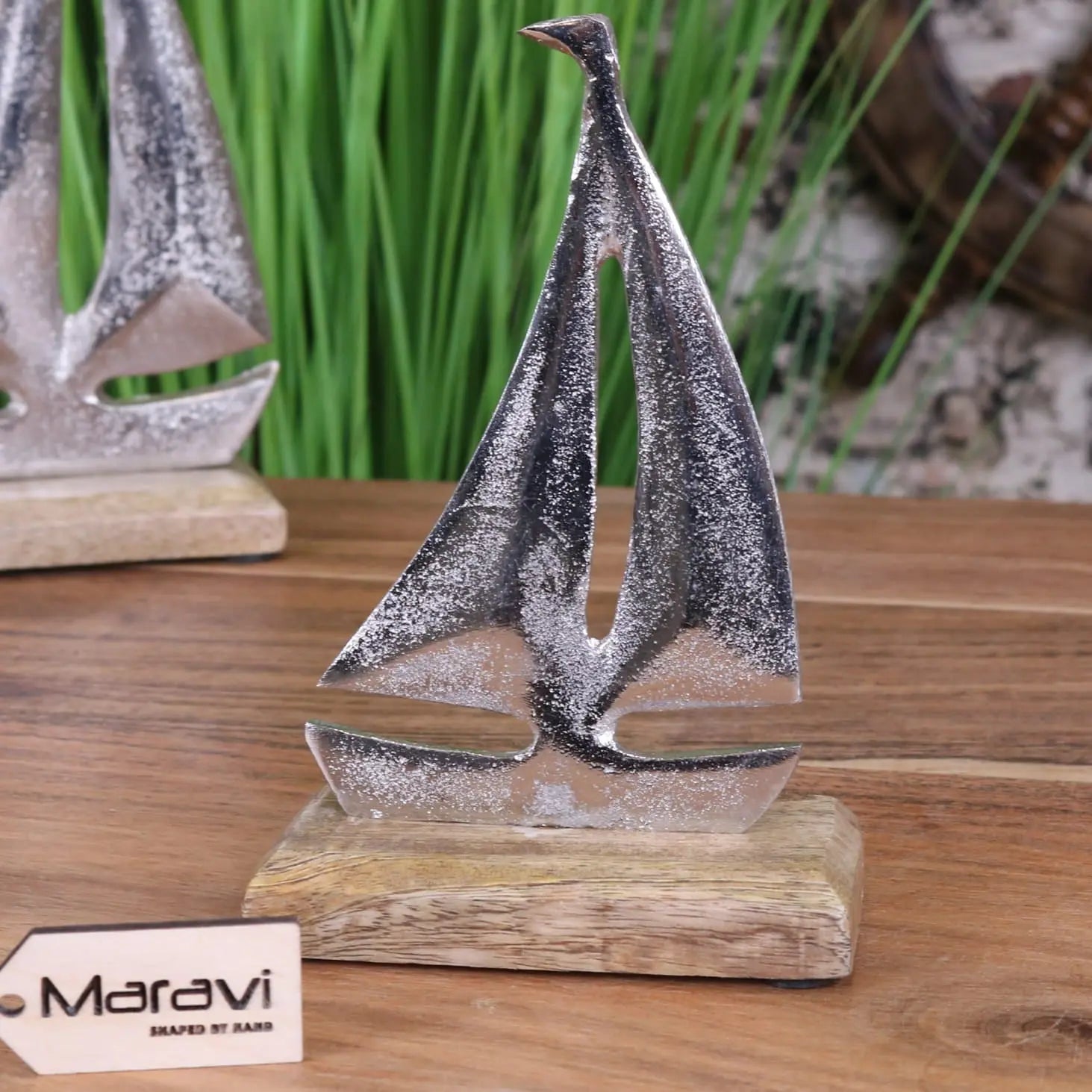 Mandvi Handcrafted Sailing Boat Ornament Model in Sustainable Mango Wood