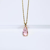 Carina Pink Teardrop Pendant Necklace