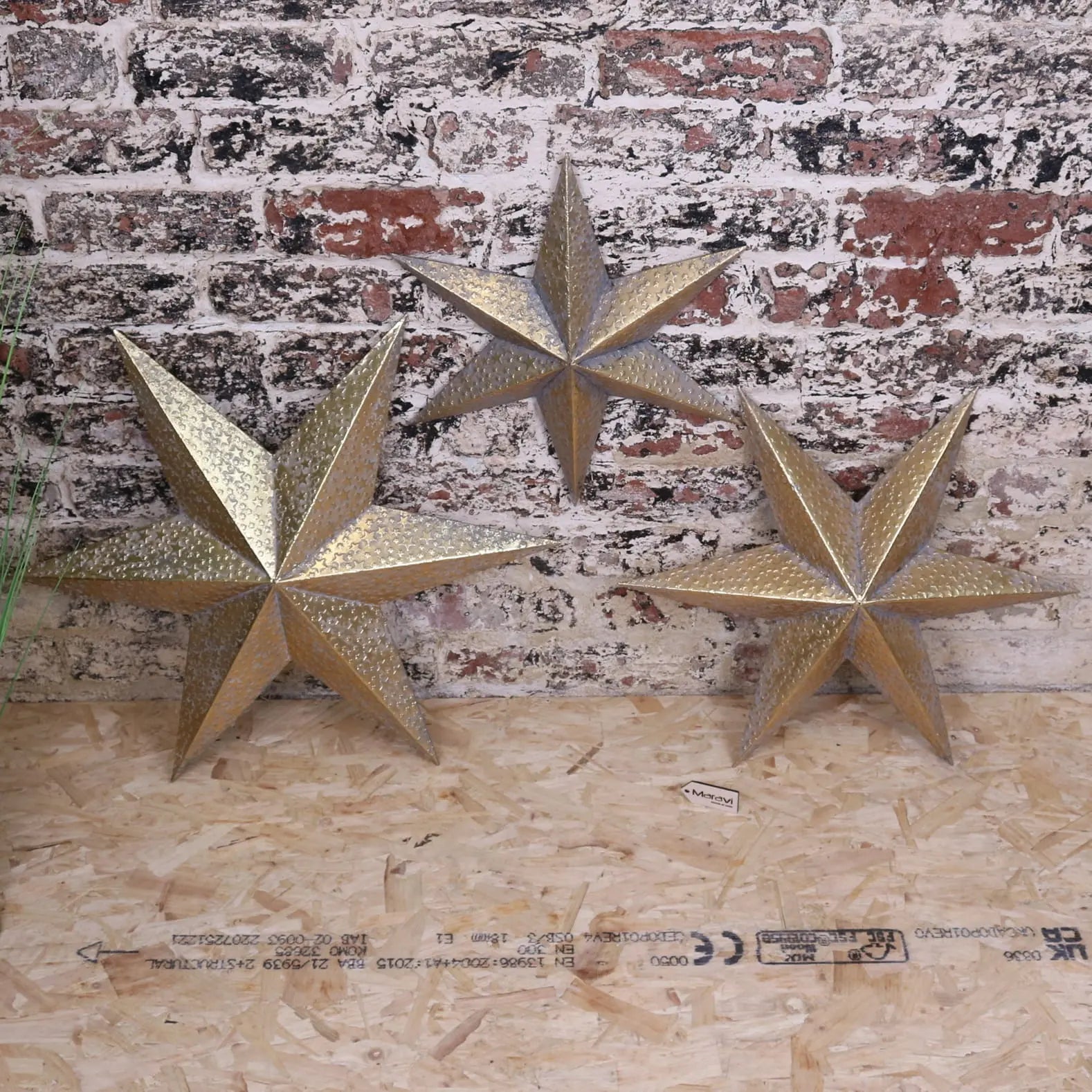 Tara Trio Gold Star Wall Art Accents