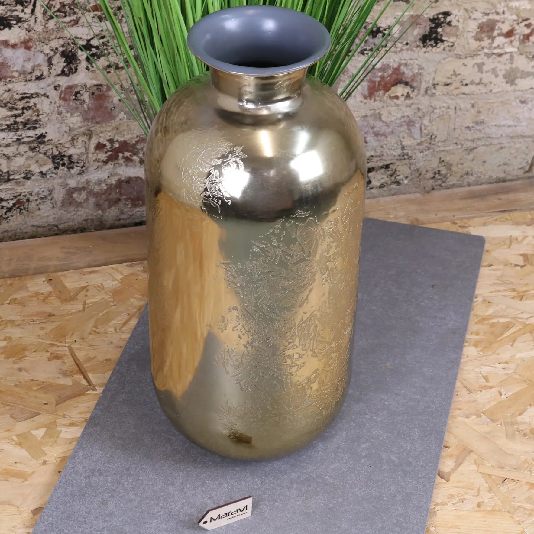 Nandgaon Elegance Gold Etched Large Floor Vase 55cm