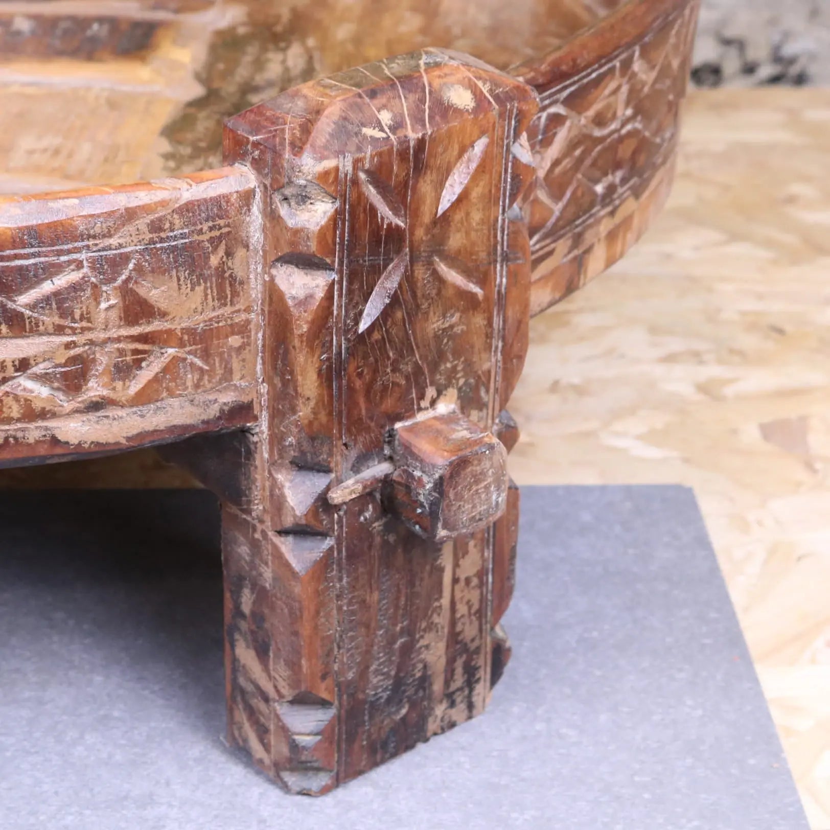 Vettavalam Vintage Wood Grinder Coffee Table