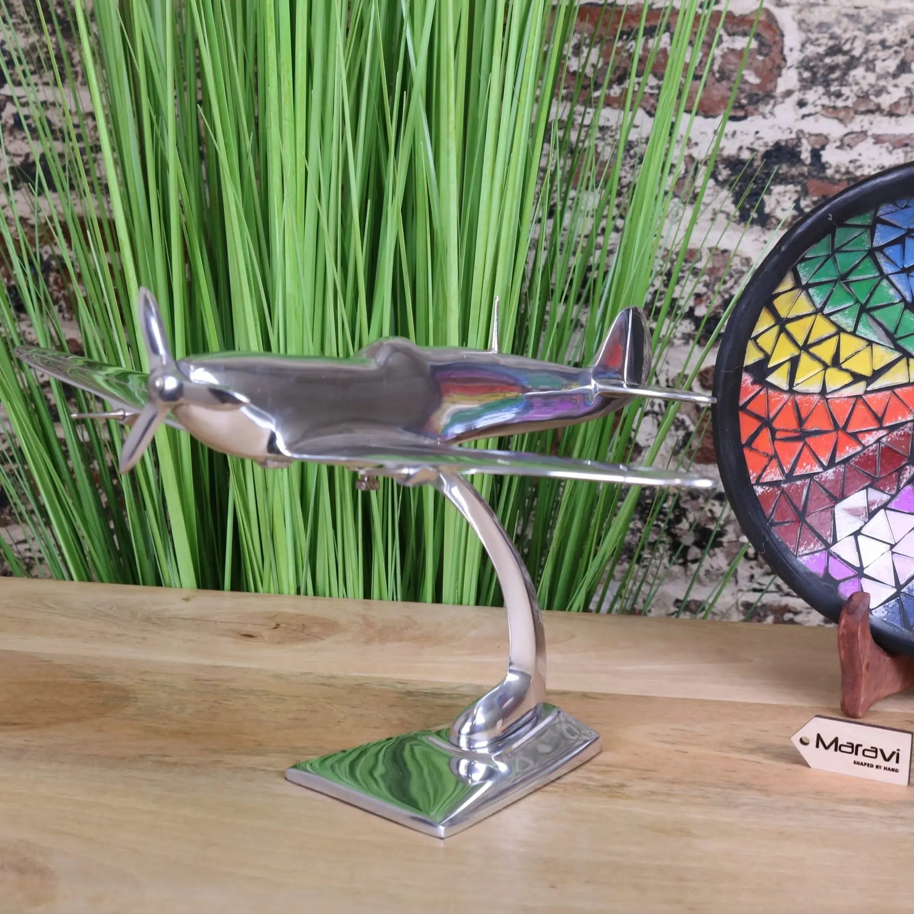 Spitfire Model Metal 29cm Plane Ornament